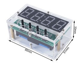 DIY Kit 4Bit Digital Electronic Clock, DC 5V Red LED Clock, Date Time Temperature Alarm Clock SMD Soldering Practice Kit